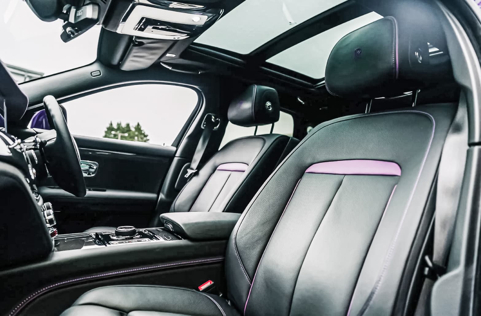 Dark ceramic-tinted vehicle interior