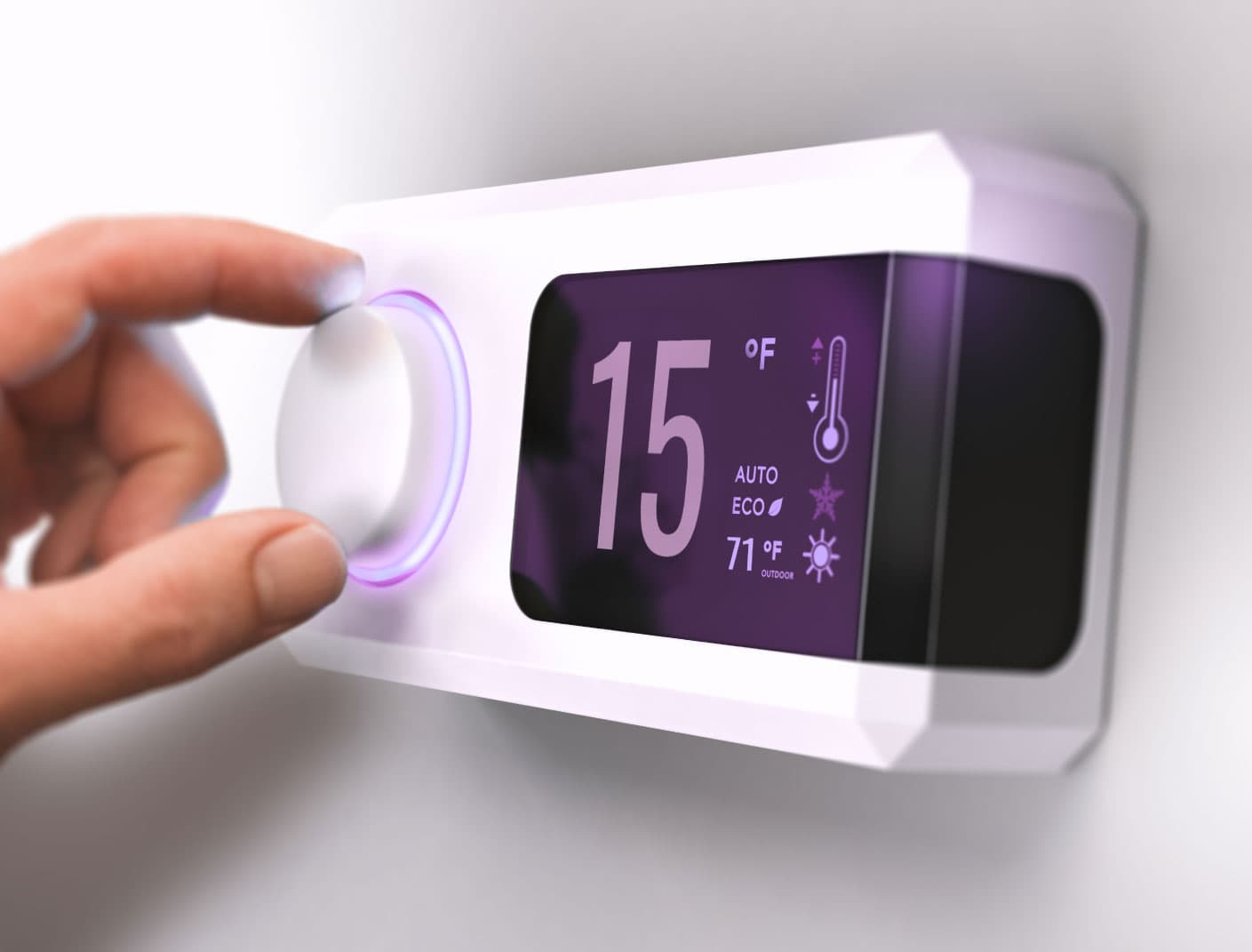 Thermostat imagery representing home heat reduction