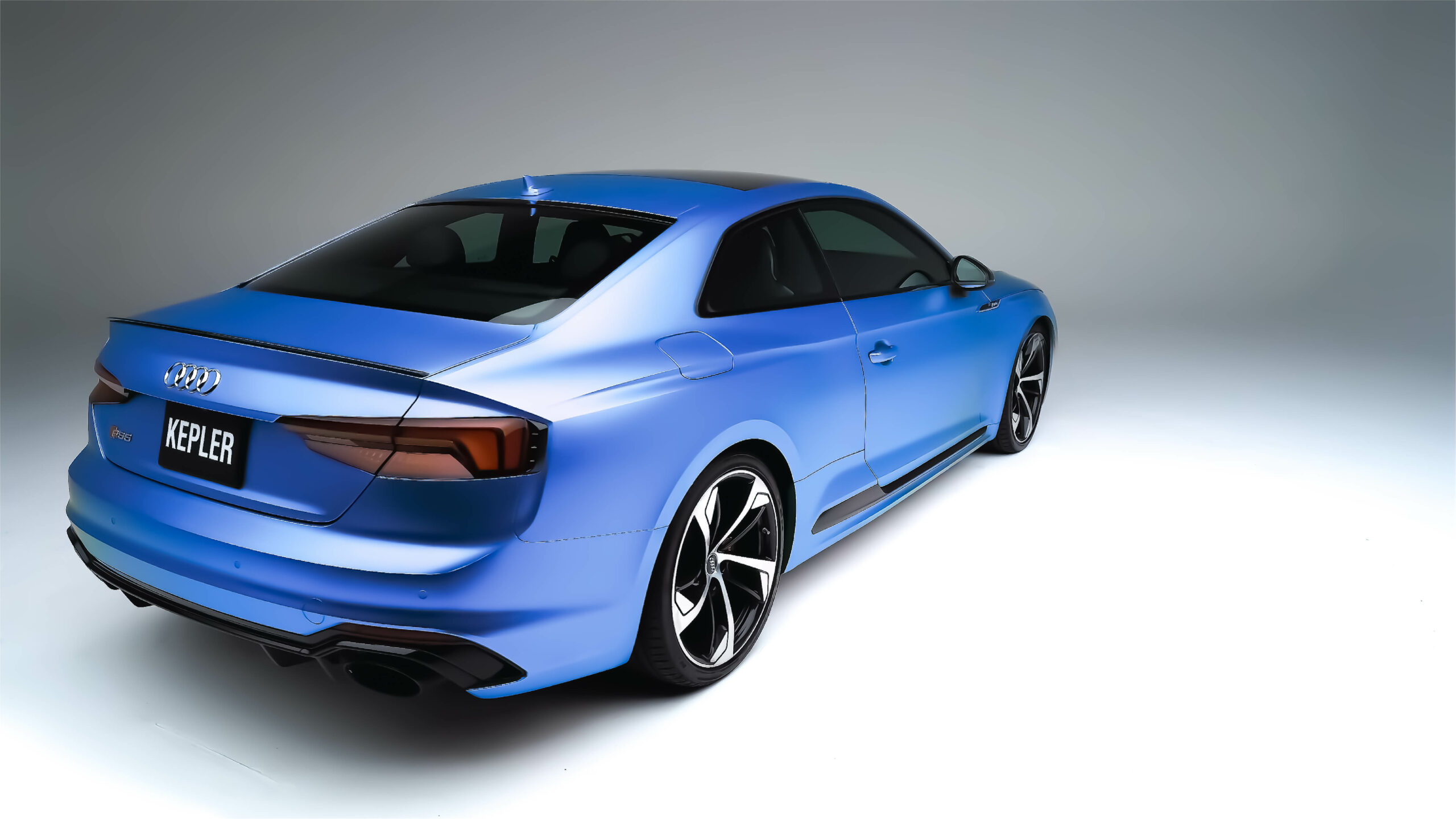 Stratum 50% automotive window tint on a blue Audi coupe